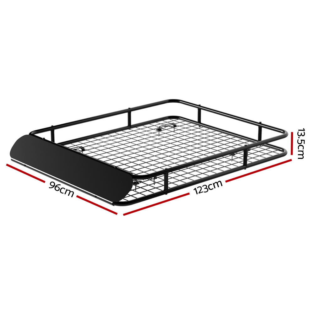 Giantz Universal Car Roof Rack Basket Luggage Vehicle Cargo Carrier 123cm Black - Image 2