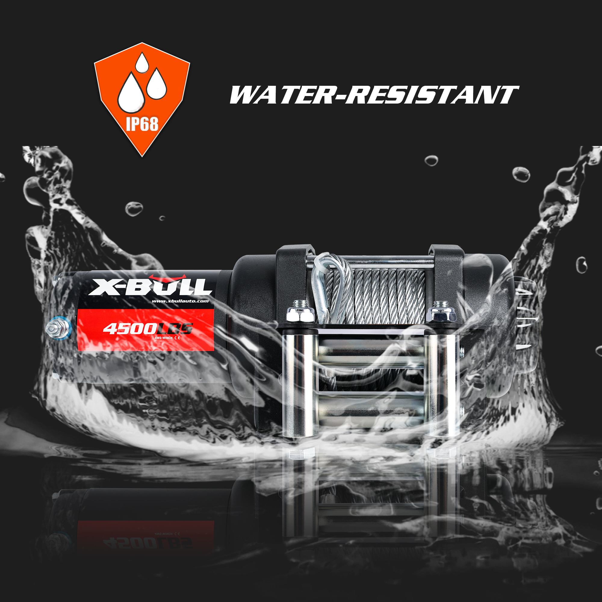 X-BULL Electric Winch 4500LBS/2041KG Steel Cable Wireless Remote Boat ATV 4WD - Image 3