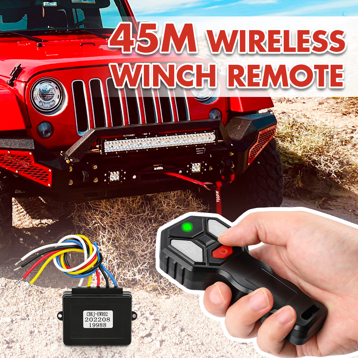 X-BULL 2x Wireless Winch Remote Control 12 Volt Handset Switch 150ft 4WD - Image 2