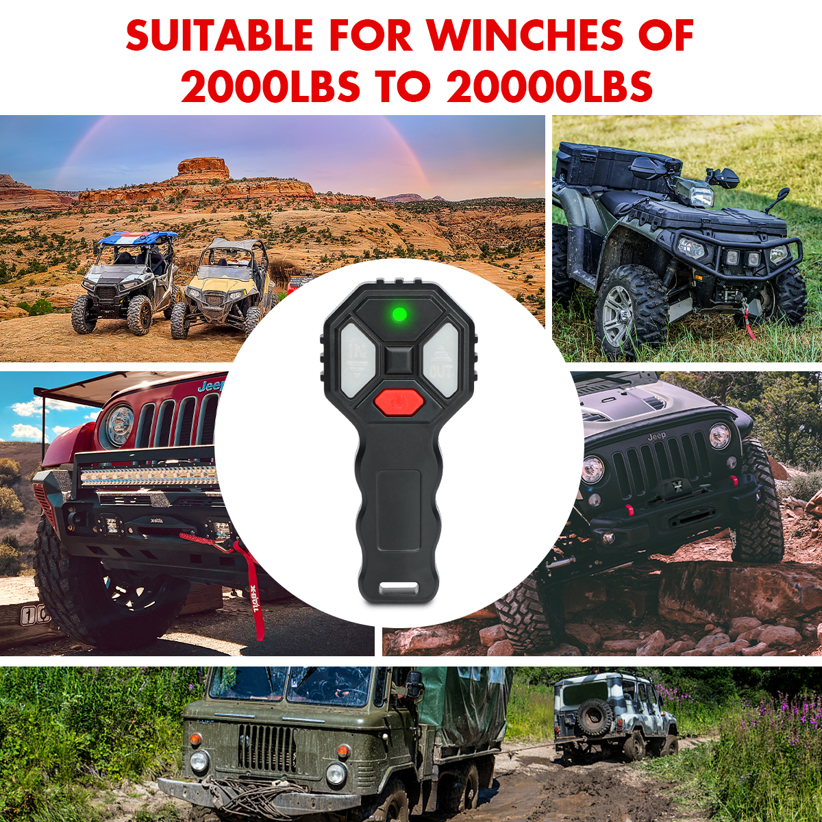 X-BULL 2x Wireless Winch Remote Control 12 Volt Handset Switch 150ft 4WD - Image 3