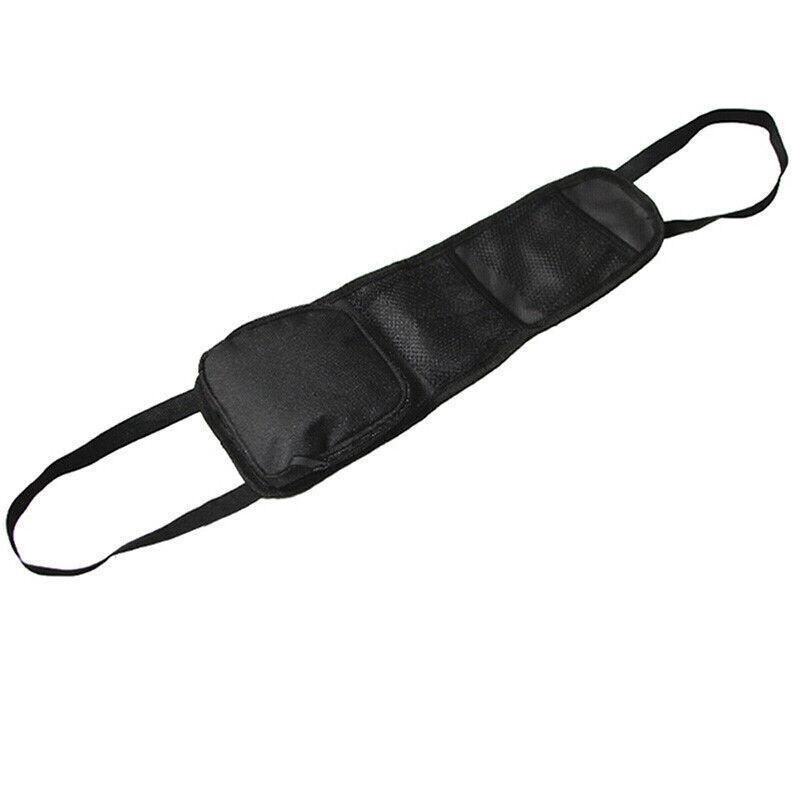 Black Vehicle Backrest Side Pocket Mesh Hanging Bag Organizer with Phone Holder - Image 2