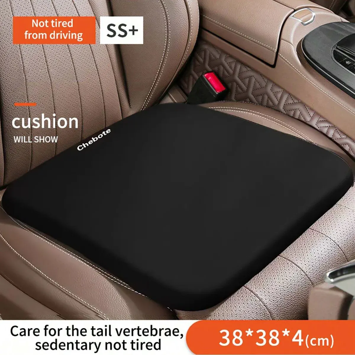 Comfort Cushion Pad Universal Vehicle Chair Mat Breathable Seat Protector - Grey - Image 2