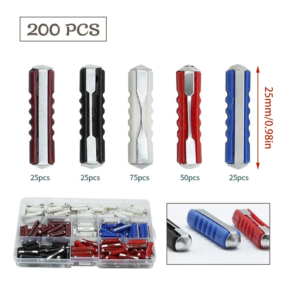 200PCS Automotive Torpedo Fuse Set Boxed for Vehicle Auto Electrical Protection - Image 3