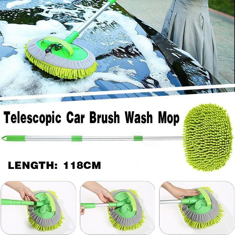 New Telescopic Car Brush Wash Soft Care Mop Vehicle Cleaning Window Adjustable - Mop Cloth(mop not included) - Image 2