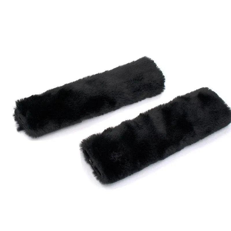 2pcs Vehicle Strap Pad Soft Shoulder Cushion Cover for Harness and Comfort - Black