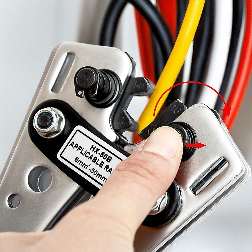 6-50 mm2 Wire Crimper Cable Crimp Electric Tube Crimping Hand Tool Battery Lug - Image 2